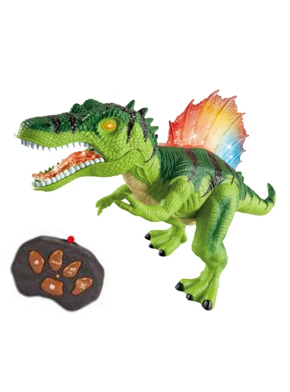 R/C Spinosaurus Dinosaur , big action figure Jurassic World Toy, Walking Robot Toys with LED Light Up Roaring, Realistic Simulation Sounds.