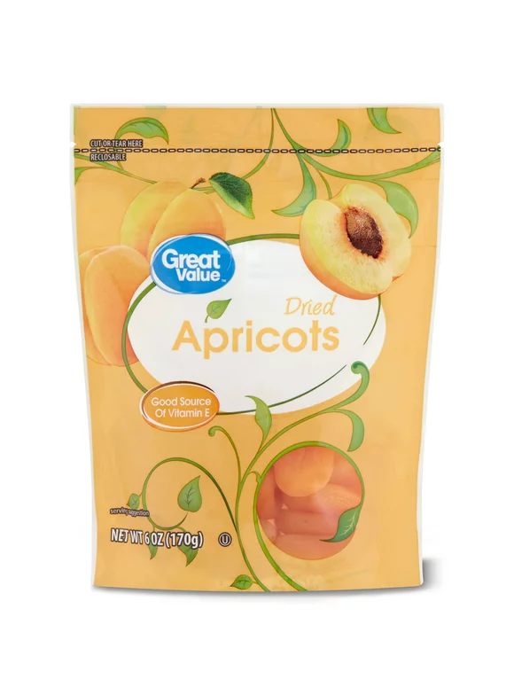 Great Value Dried Apricots, 6 oz