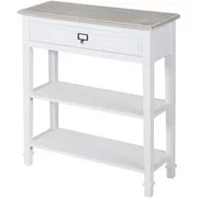 Kinbor Wood Console Table for Entryway with Drawer and Storage Shelf Entryway Table Living Room, White