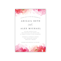Personalized Wedding Invite - Painted Blooms