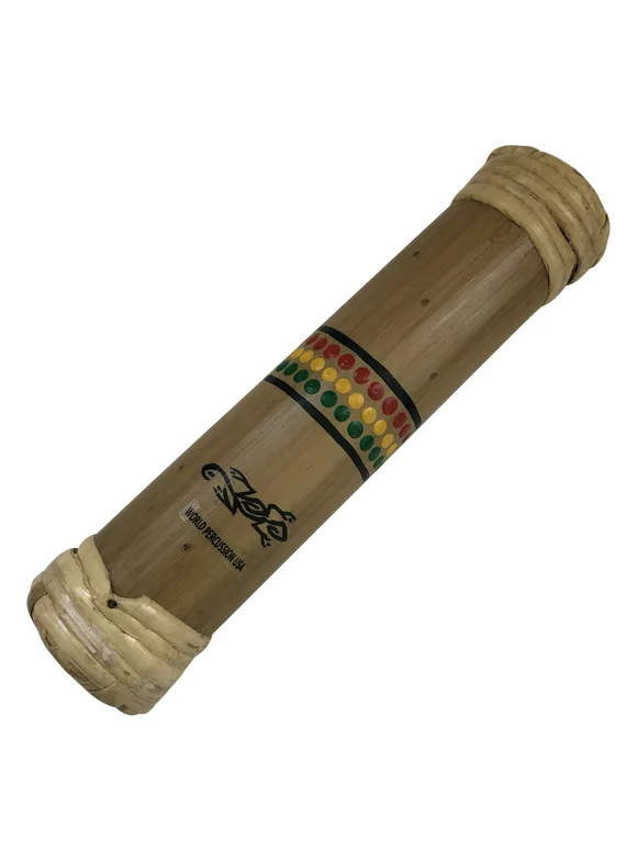 8" Bamboo Rainstick - Painted Rasta Gecko - Small Size, by World Percussion USA