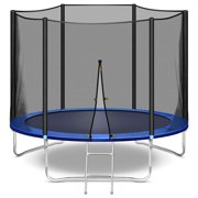 10 FT Trampoline with Safety Enclosure Net, Exercise Trampoline for Kids and Adults with Jumping Mat, Ladder, 661 LB Weight Limit, Indoor Outdoor Fitness Backyard Trampolines, Best Gift