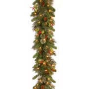 Pre-Lit 9' x 12" Wintry Pine Garland with 100 Clear Lights