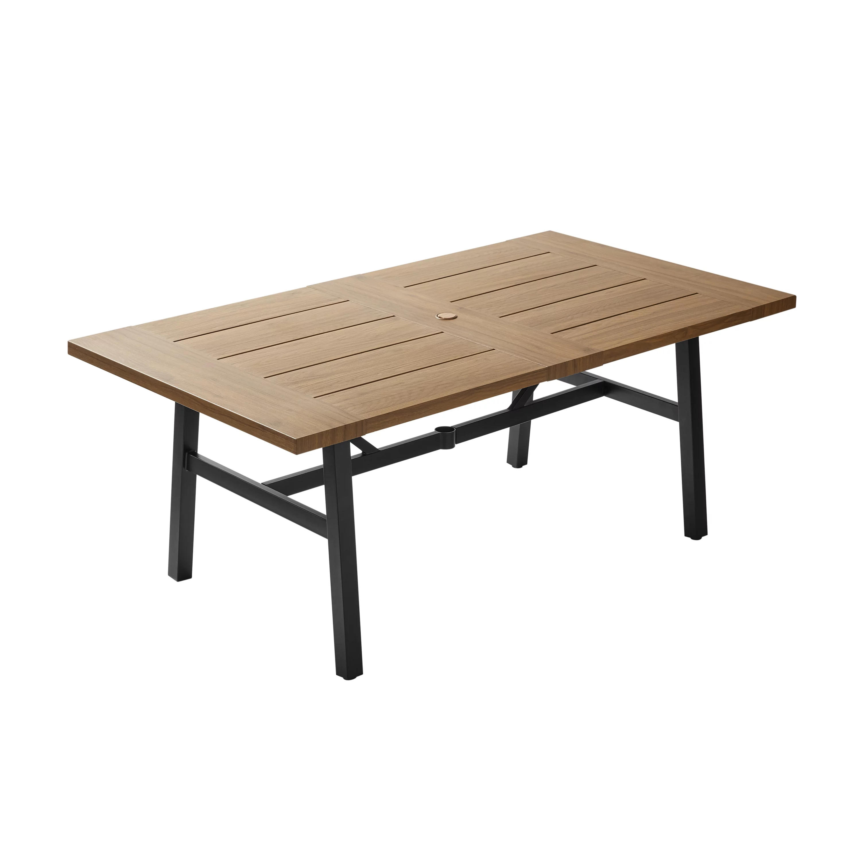 Better Homes & Gardens Kennedy Pointe 70" Steel Outdoor Dining Table, Brown/Black