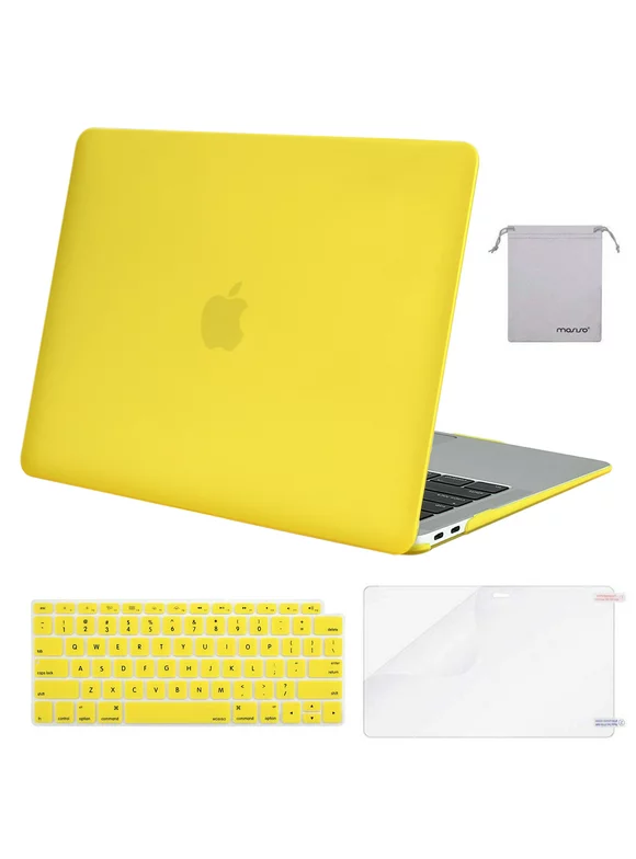 Mosiso MacBook Air 13 inch Case 2020 Release A2337 M1 A2179 Hard Cover Shell for New Air 13 inch + Keyboard Cover, Yellow