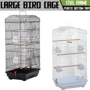 Topeakmart 36" Metal Bird Cage Parrot Finch Cage Pet Play w/Perch Stand Black