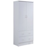 Pemberly Row 2 Door Armoire with 2 Drawer in White