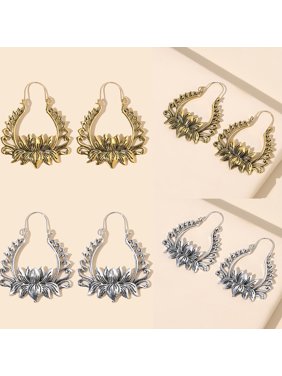 SPRING PARK Bohemian Style Earrings Fashion Hollow Out Lotus Jewelry Women Hollow Drop Vintage