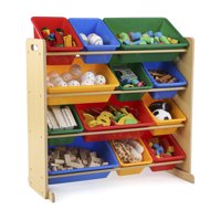 Humble Crew Kids Toy Storage Organizer with 12 Plastic Bins, Multiple Colors