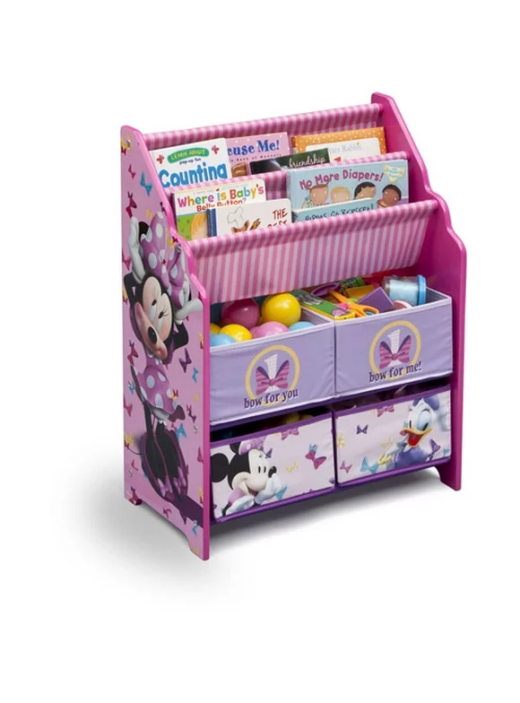 Disney Minnie Mouse Book & Toy Organizer by Delta Children, Greenguard Gold, Cube Bookcase