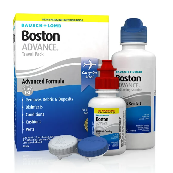 Boston ADVANCE Formula Contact Lens Solution Travel Pack  Complete Contact Lens Cleaning and Care Kit for Rigid Gas Permeable Lenses  from Bausch + Lomb