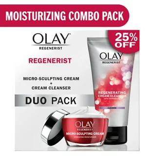 Olay Regenerist Moisturizer and Face Wash Combo Pack , with Hydrating Vitamin B3,  for all Skin Types, Value Pack, 1.7 oz & 5.0 fl oz