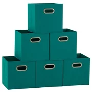 Household Essentials Open Fabric Storage Cube Bins, Set of 6