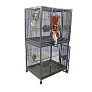 A and E Cage Co. 40"X30" Double Stack Breeder Cage - Black