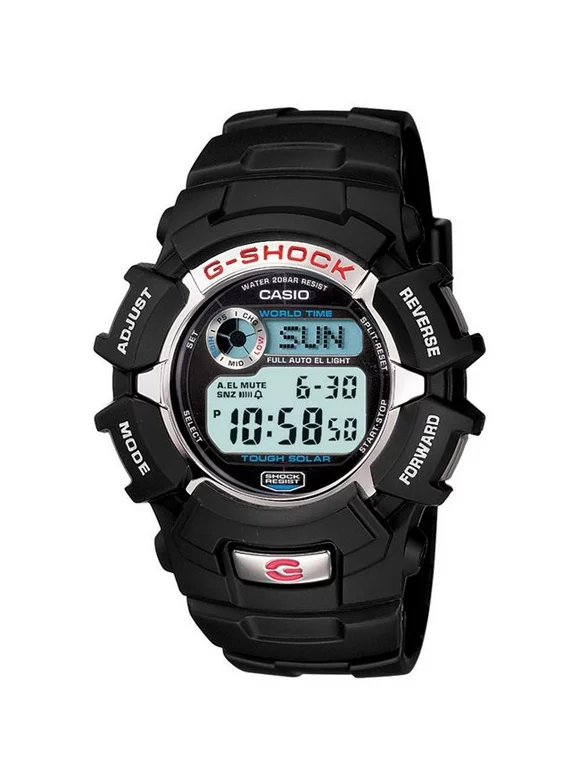 Casio Men's G-Shock Solar-Powered Black Resin Sport Watch