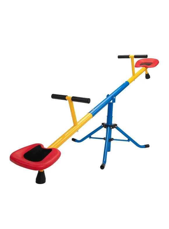 YOFE Outdoor Toy Swivels and Rotates 360 Degrees Seesaw for Kids Above 3 Years Old, Kids Teeter Totter with Comfortable Seat and Handle, Heavy-duty Outdoor Play Equipment for Gift, 110 LBS Capacity