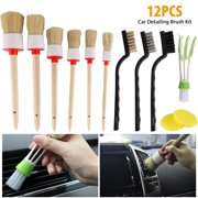 EEEkit 12 Pieces Auto Detailing Brush Set for Cleaning Wheels, Interior, Exterior, Leather, Car Cleaner Brush Set For Cleaning Engine, Wheel, Interior, Air Vent, Car, Motorcycle