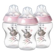 Tommee Tippee Closer to Nature Baby Bottles, Girl  9 ounces, Pink, 3 Count