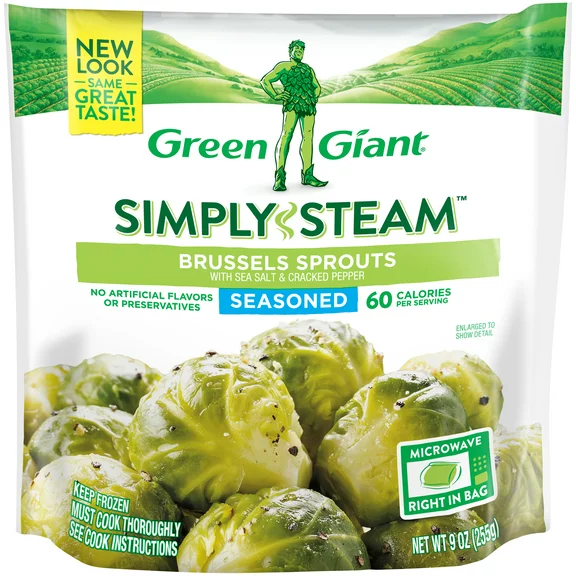 Green Giant Simply Steam Brussels Sprouts Salt & Pepper, 9 oz (Frozen)
