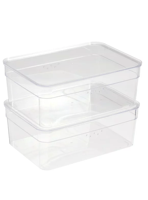 Mainstays Plastic 2Pack Extra-Wide Shoe Box with Lid ,  Clear Color, Adult Size