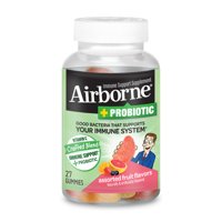 Airborne Plus Probiotic Gummies, 27 count - 750mg of Vitamin C - Immune Support Supplement (Packaging May Vary)