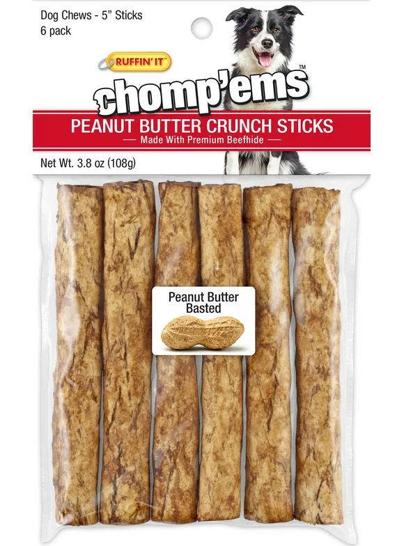 Ruffin' It Chomp'ems Peanut Butter Crunch Sticks 6/Pkg-