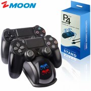 PS4 Controller Charger Charging Station, Zmoon Dual Shock PS4 Chargers Controller PlayStation 4 Twin Charge Docking Station Stand Wireless PS4 Charger for Sony PS4/PS4 Pro/PS4 Slim Controller