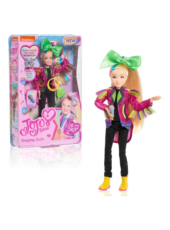 JoJo Siwa 10 Inch Singing Doll, Sings Hit Song Titled "Non-Stop", Pink Jacket with Rainbow Fringe,  Kids Toys for Ages 6 Up, Gifts and Presents