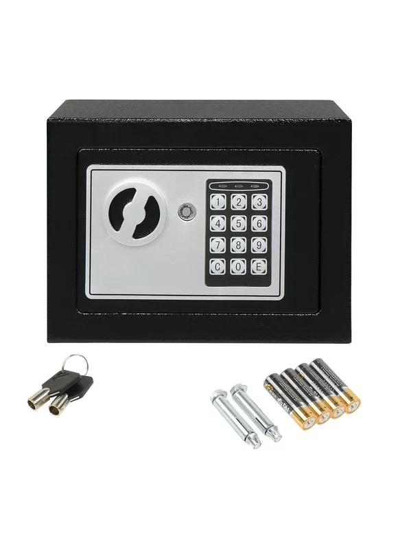 Zimtown 0.17 Cubic Feet Safes, Electronic Digital Safe Box Security Box, Keypad and Key Lock