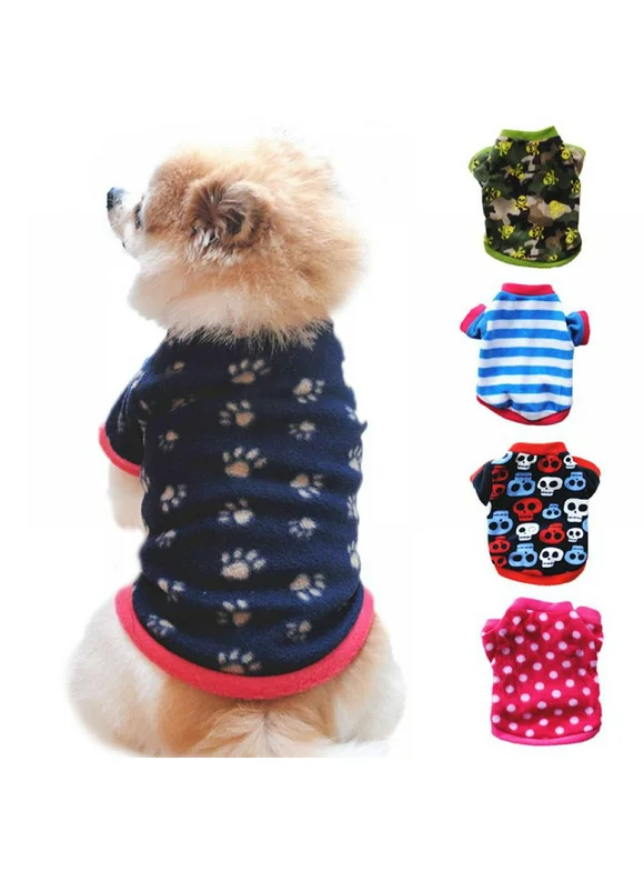 Pet Dog Fleece Shirt Puppy Warm Jumper Sweater Coat Jacket Apparel for Small Medium Dogs