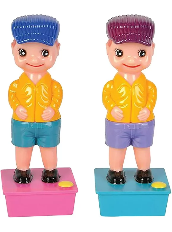 Gold Toy Squirt Wee Pee Boy Set Pack of 2 - 7.5 inch Peeing Boy Squirter Toys - Leak-Free Water Base - Classic Funny Novelty Gag Gift for Men, Women, Kids - Multicolor
