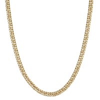14k gold plated silver men's 20" double curb chain necklace