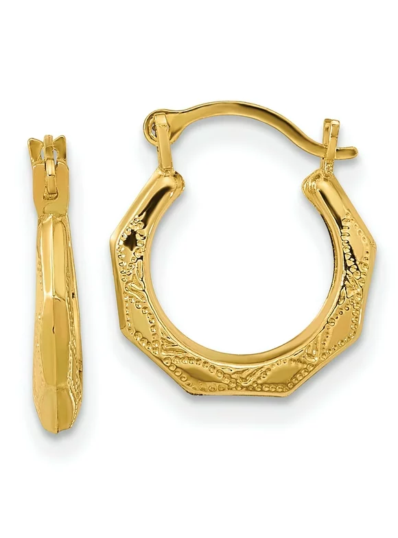 14K Gold Hoop Childrens Kids Earrings Jewelry