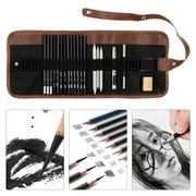 Art Supplies Artist Sketching Kit Canvas Roll up Pencil Case for Beginners Child
