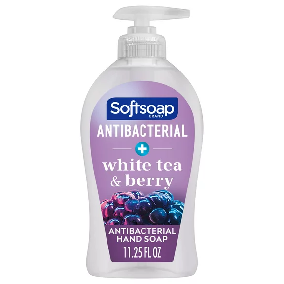 Softsoap Antibacterial Liquid Hand Soap Pump, White Tea and Berry, 11.25 oz