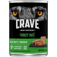 CRAVE Grain Free Turkey Pate Canned Wet Dog Food, 12.5 Oz.