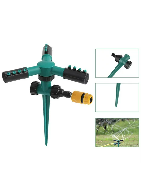 HDS Lawn Sprinkler 360 Degree Automatic Rotating Garden Sprinkler Patio Lawn Plug-in Irrigation System Hose Connection