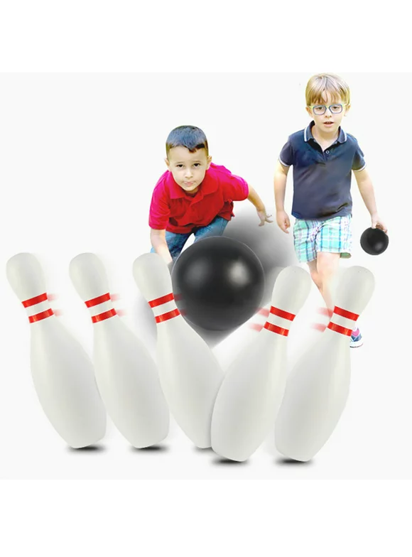 D-GROEE Kids Bowling Set Includes 10 Classical White Pins and 2 Balls, Suitable as Toy Gifts, Early Education, Indoor & Outdoor Games, Great for Toddler Preschoolers and School-age Child, Boys & Girls