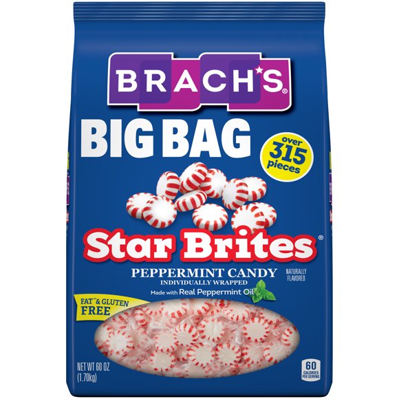 Brach's Star Brites, Individually Wrapped, Peppermint Candy, 60 oz