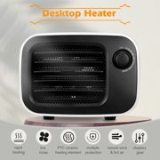 Meterk Space Mini Desk Mini Blow Natural Wind Hot Air Portable Electric Heaters Fan PTC Ceramic Heating Element for Office Home Tabletop Indoor Use