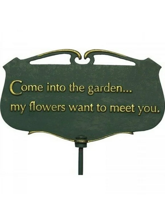 Whitehall Products 10043 Come into The Garden My Flowers Want to Meet You - Garden Sign