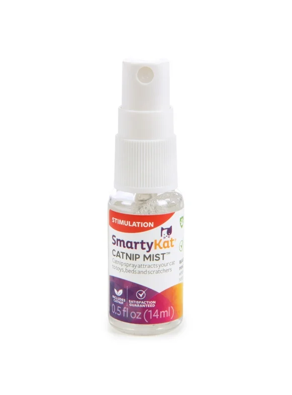 SmartyKat Catnip Mist Pure & Potent Catnip-Infused Liquid Catnip Spray, Trial Size, 0.5 0z