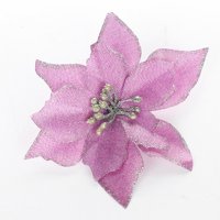 10Pcs/Set Glitter Poinsettia Flower Christmas Wreath Tree Ornaments Xmas Gift