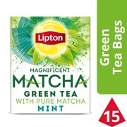 Lipton Magnificent Matcha Green Tea Bags, Mint 15 ct (Pack of 4)