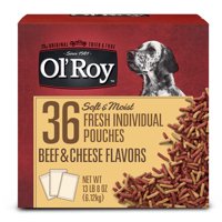 Ol' Roy Soft & Moist Beef & Cheese Flavor Dog Food, 216 oz, 36 Pouches