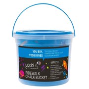 Yoobi Sidewalk Chalk Bucket with 48 Pieces - Multicolor