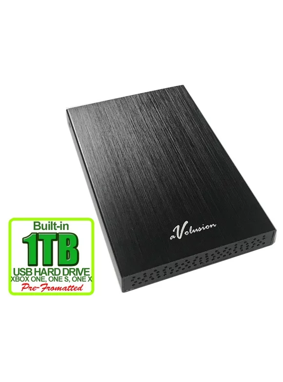 Avolusion HD250U3 1TB USB 3.0 Portable External Gaming XBOX One Hard Drive (XBOX Pre-Formatted) - Black w/2 Year Warranty