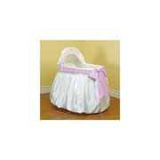 baby doll bedding shantung bubble and crushed belt bassinet bedding, pink
