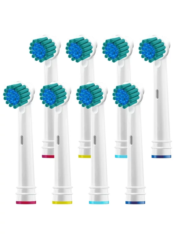 Replacement Brush Heads Compatible With Oral B- Sensitive Gum Care Electric Toothbrush Heads - Pk of 8 Generic Sensitive Clean Brushes- Fits Oral-b Braun 7000, Pro 1000, 9600, 500, 3000, 8000