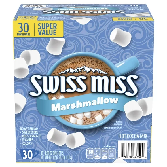 Swiss Miss Classics Hot Chocolate Mix with Marshmallows, 30 Packets